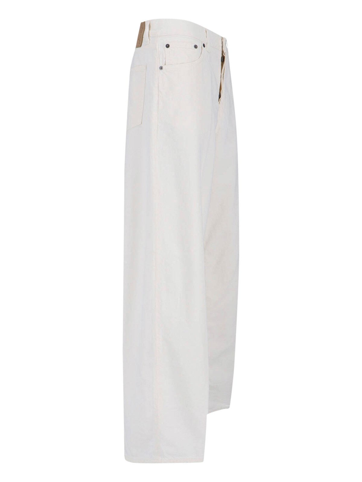 Wide Cotton And Linen Jeans