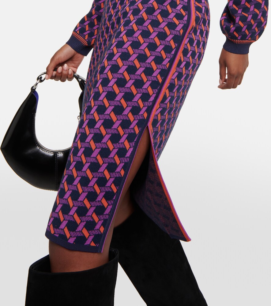 Hazel jacquard midi skirt