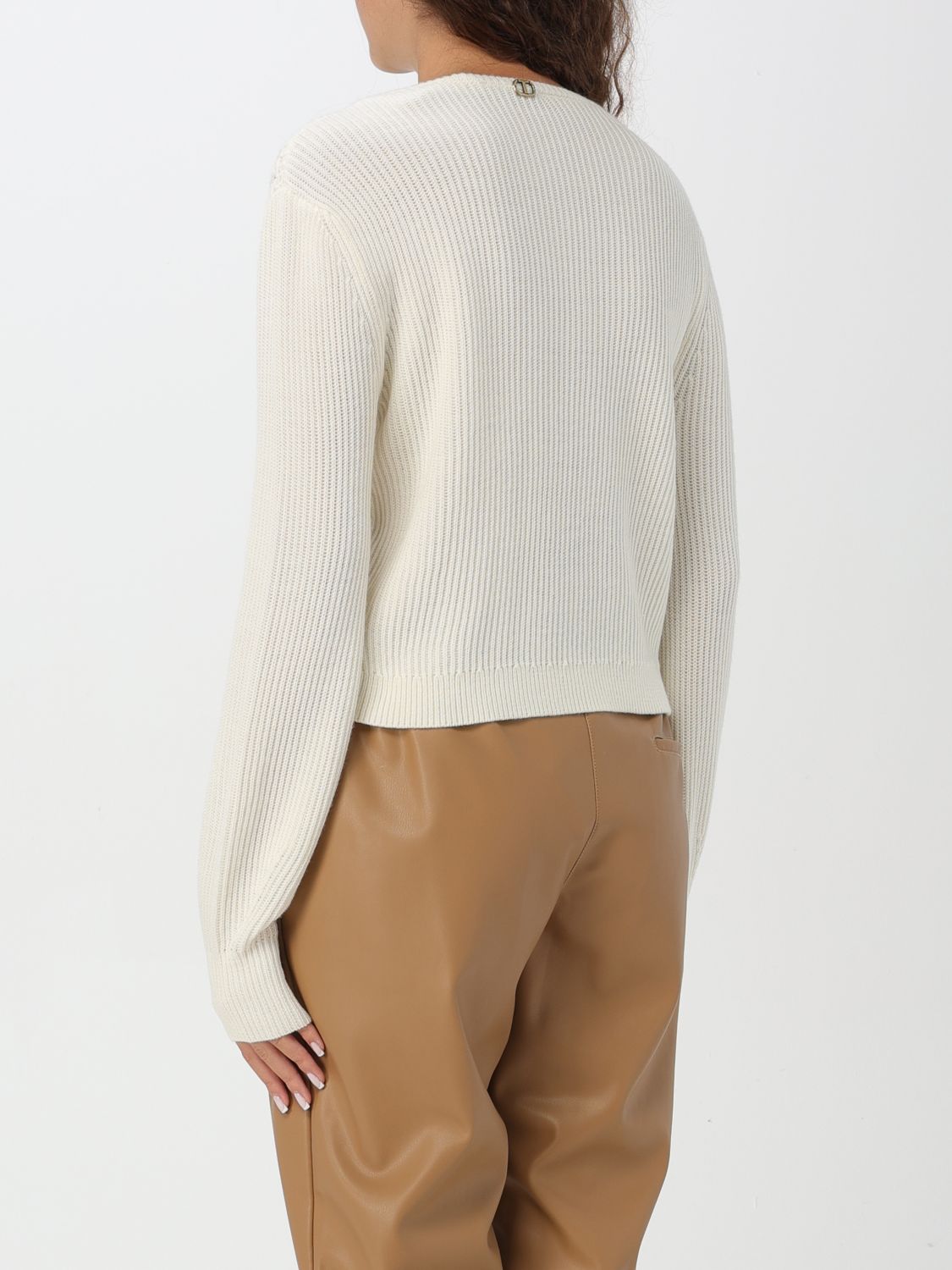 Crochet-panel sweater - Black
