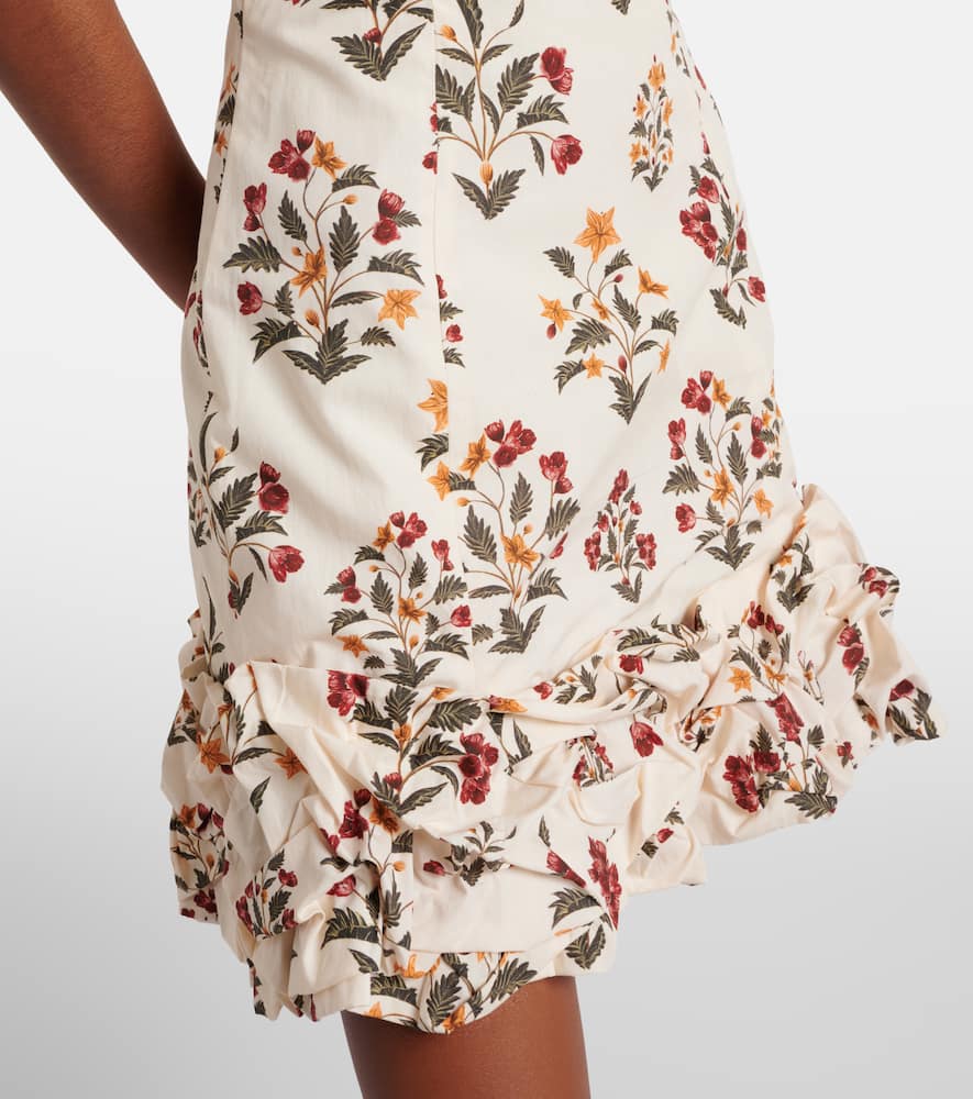 Floral ruffled cotton minidress