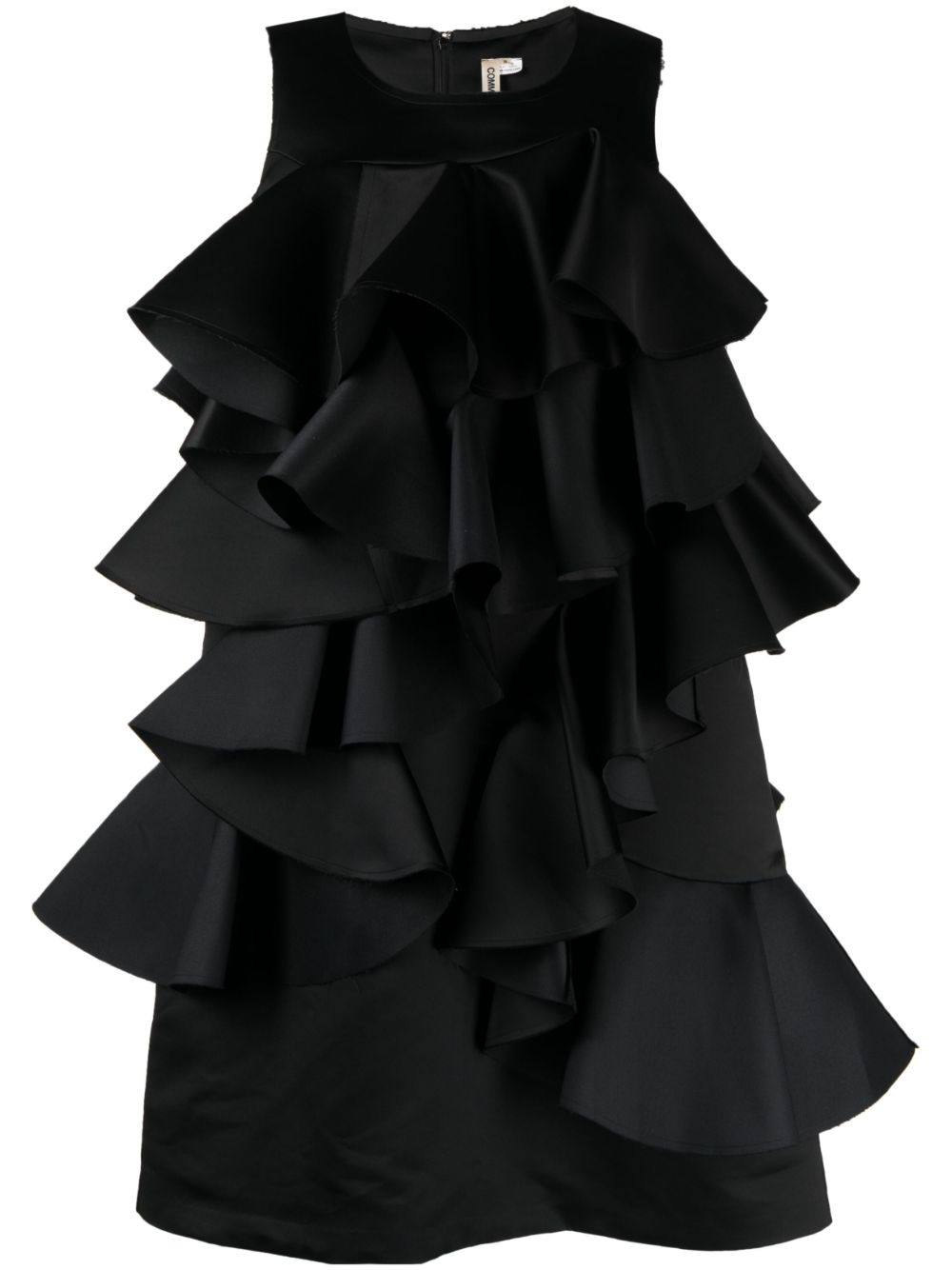 Ruffled cotton dress - Black