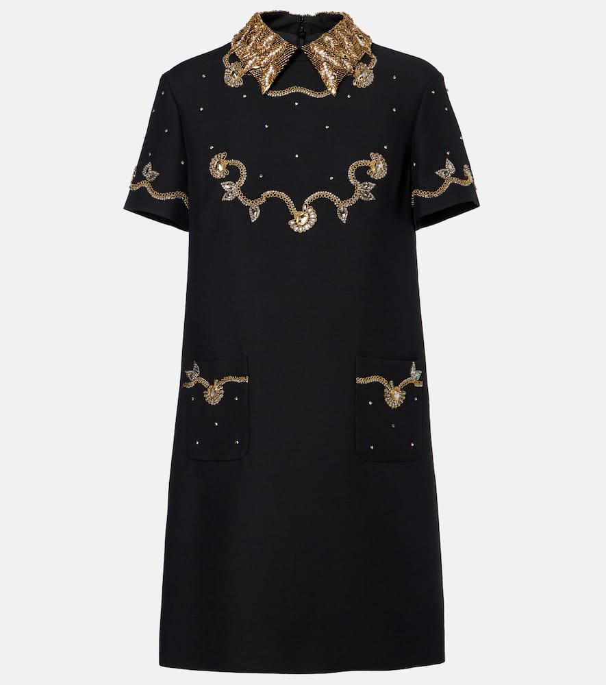 Crepe Couture embellished minidress
