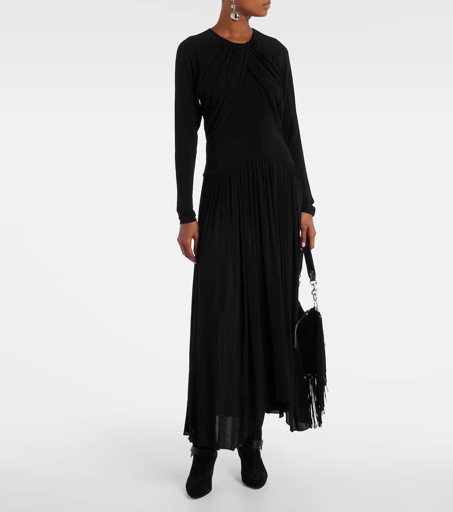 Galina draped gathered jersey maxi dress