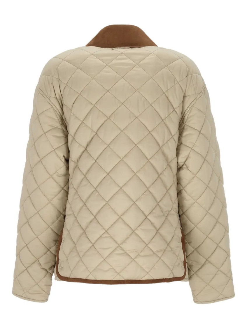 Miu Miu - quilted jacket with suede collar and pocket