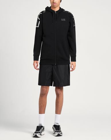 Man Sweatshirt Black Size L Cotton, Polyester, Elastane