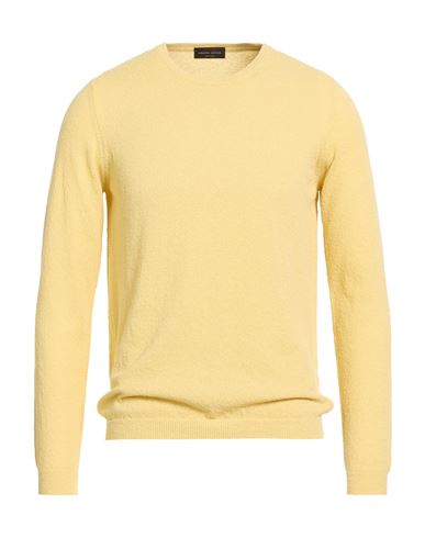 Man Sweater Pastel yellow Size 38 Cotton, Nylon, Elastane