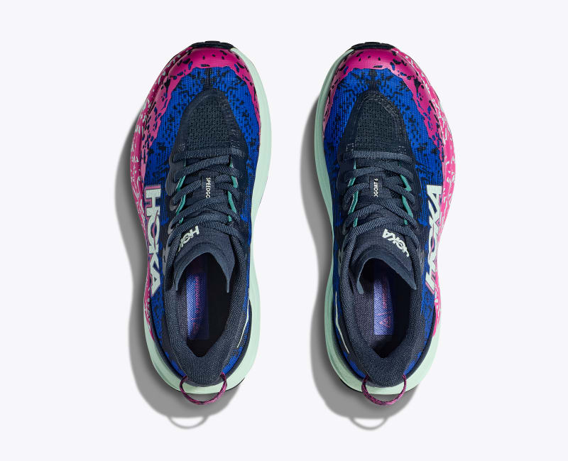 HOKA Speedgoat 6 Shoes in Stormy Skies/Aqua Breeze