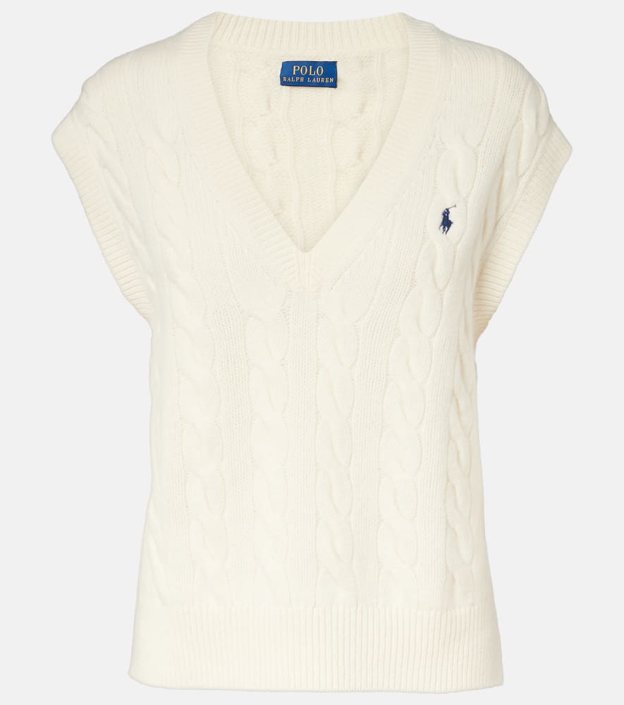 Cable-knit wool and cashmere vest