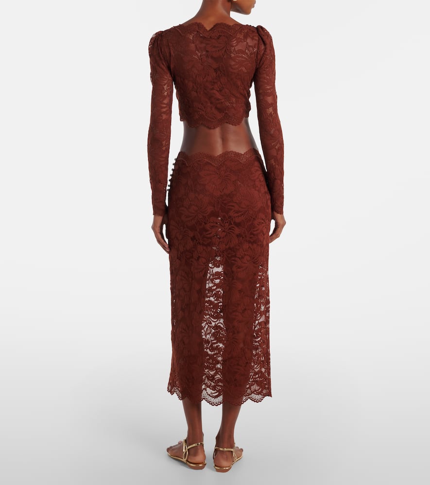 Floral lace crop top