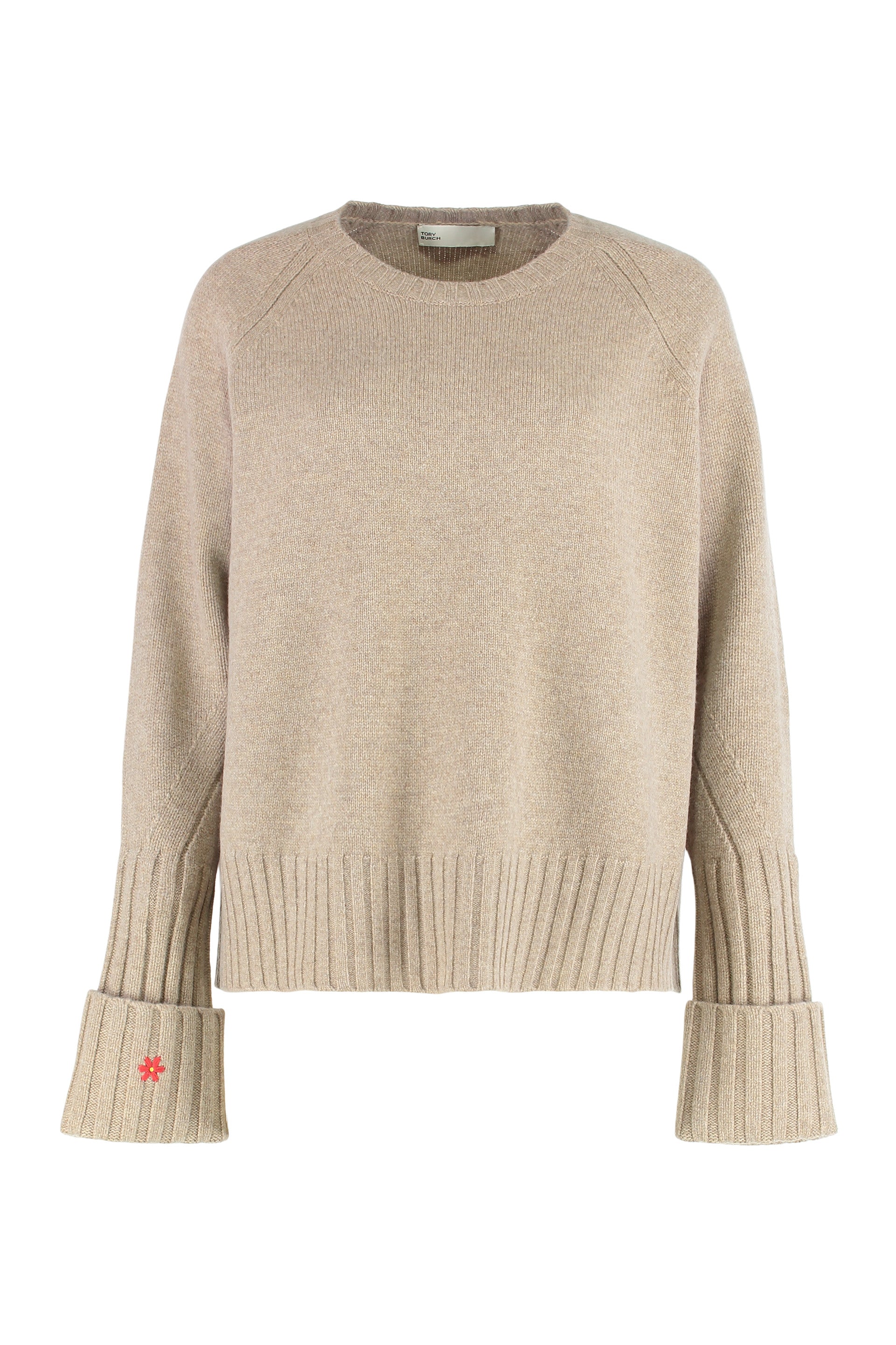 Merino Wool Round-Neck Sweater with Long Sleeves