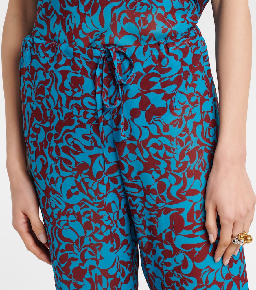 Printed wide-leg pants