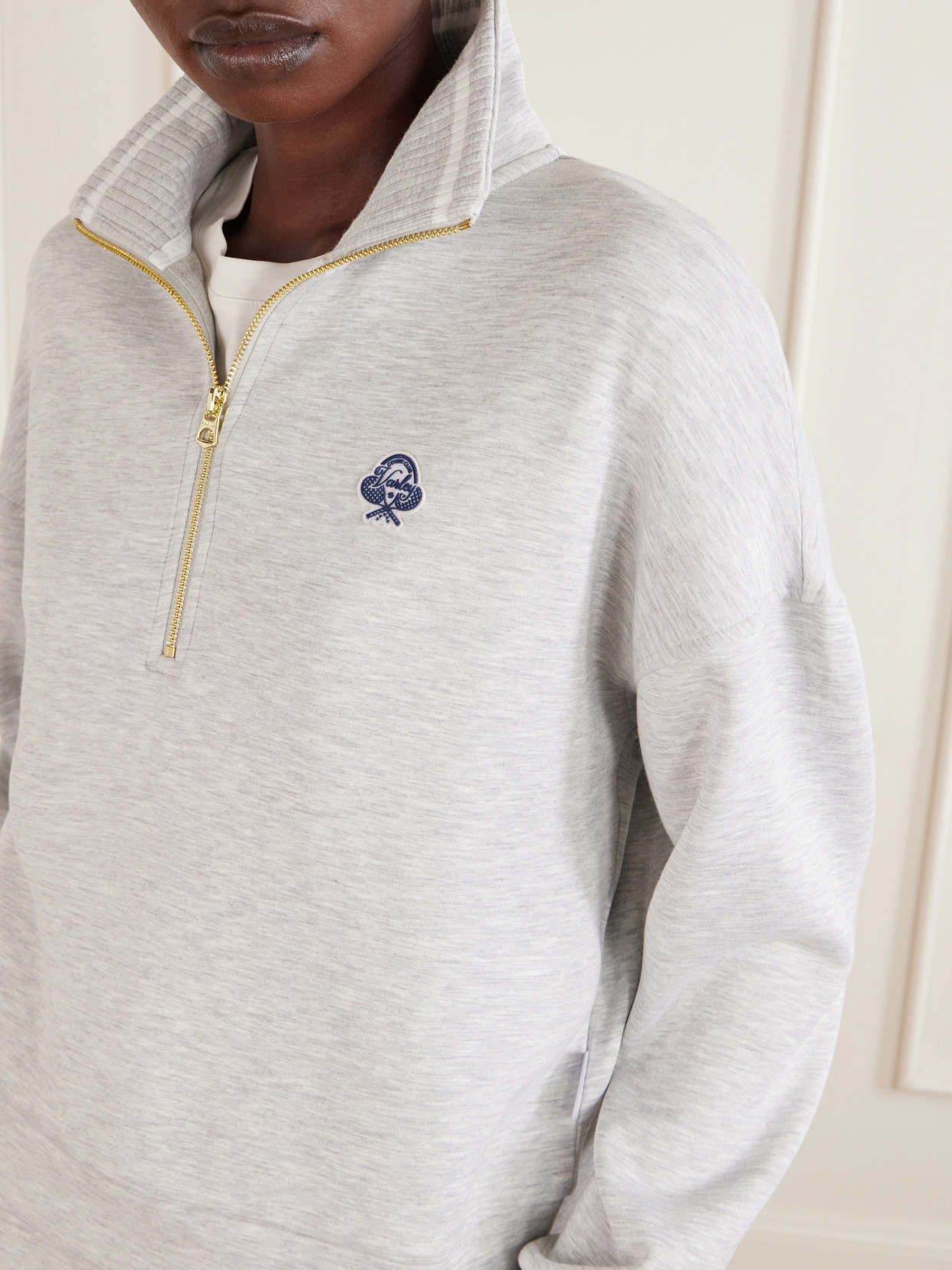 Bertie Stretch-jersey Half-zip Sweatshirt - Gray