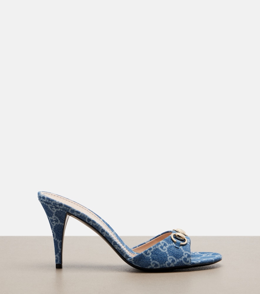 Erin Horsebit GG denim mules