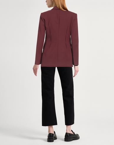 Patrizia Pepe Woman Blazer Burgundy Size 6 Polyester, Virgin Wool, Elastane