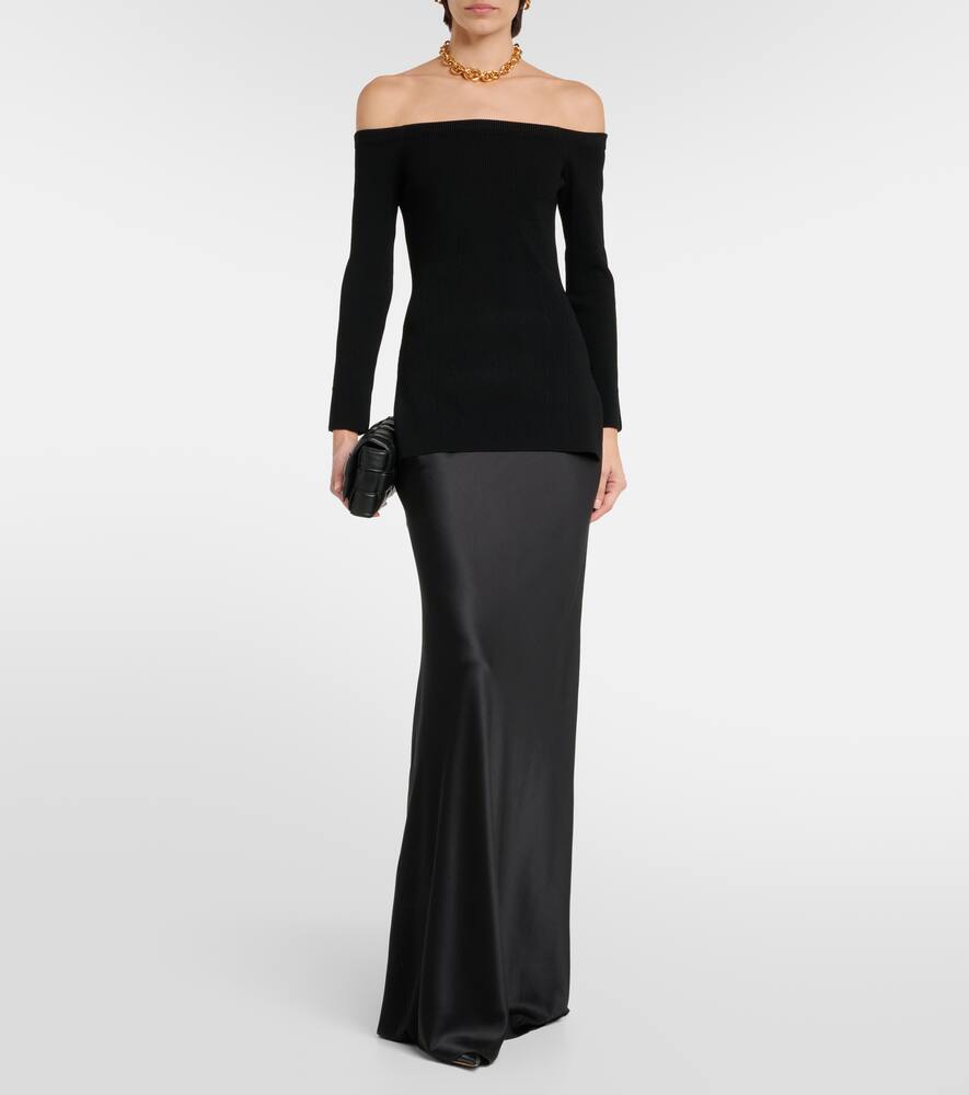 Veronica Beard Derick ribbed-knit off-shoulder sweater