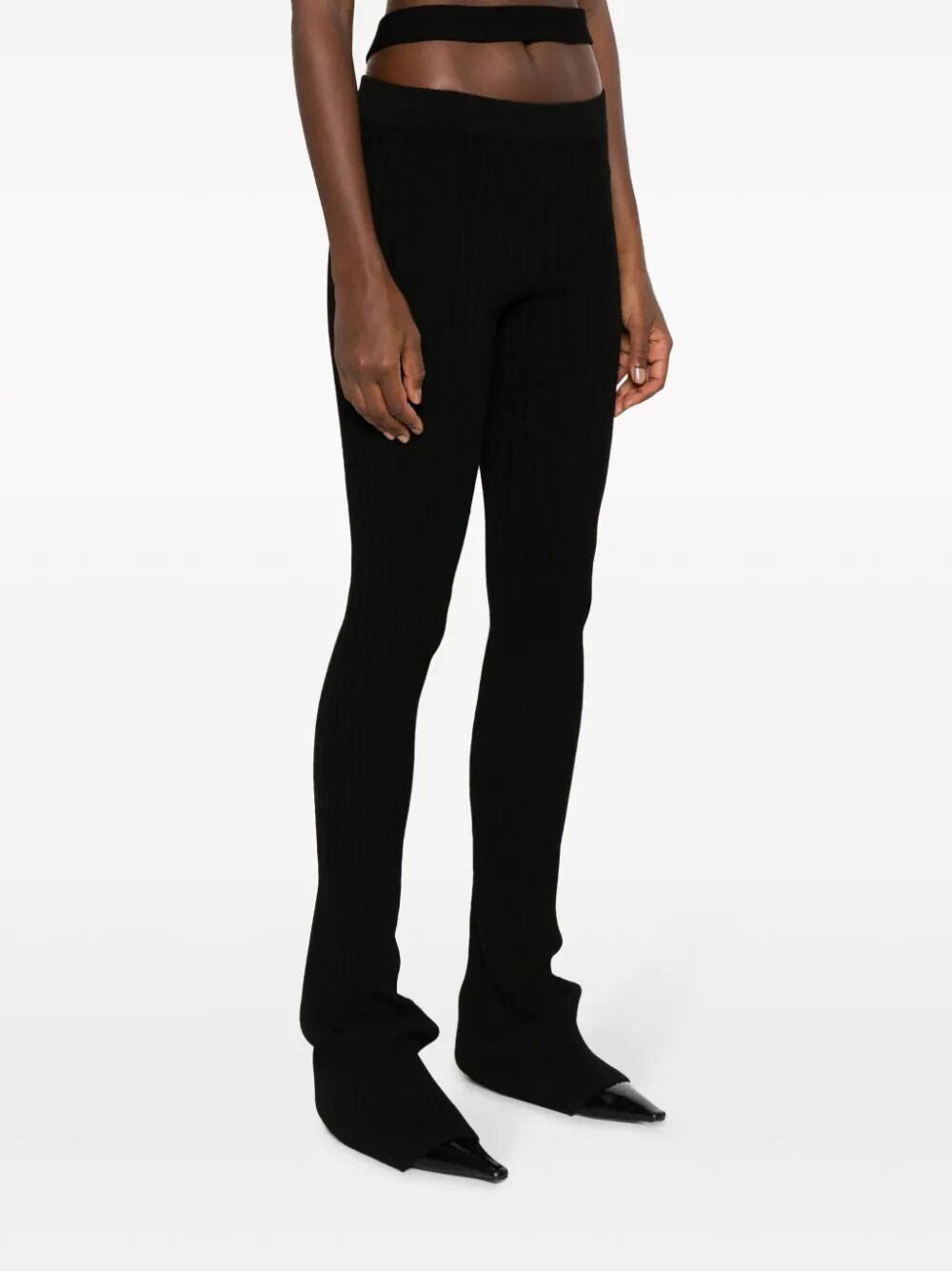 Andreadamo Ribbed Knit Flare Pants