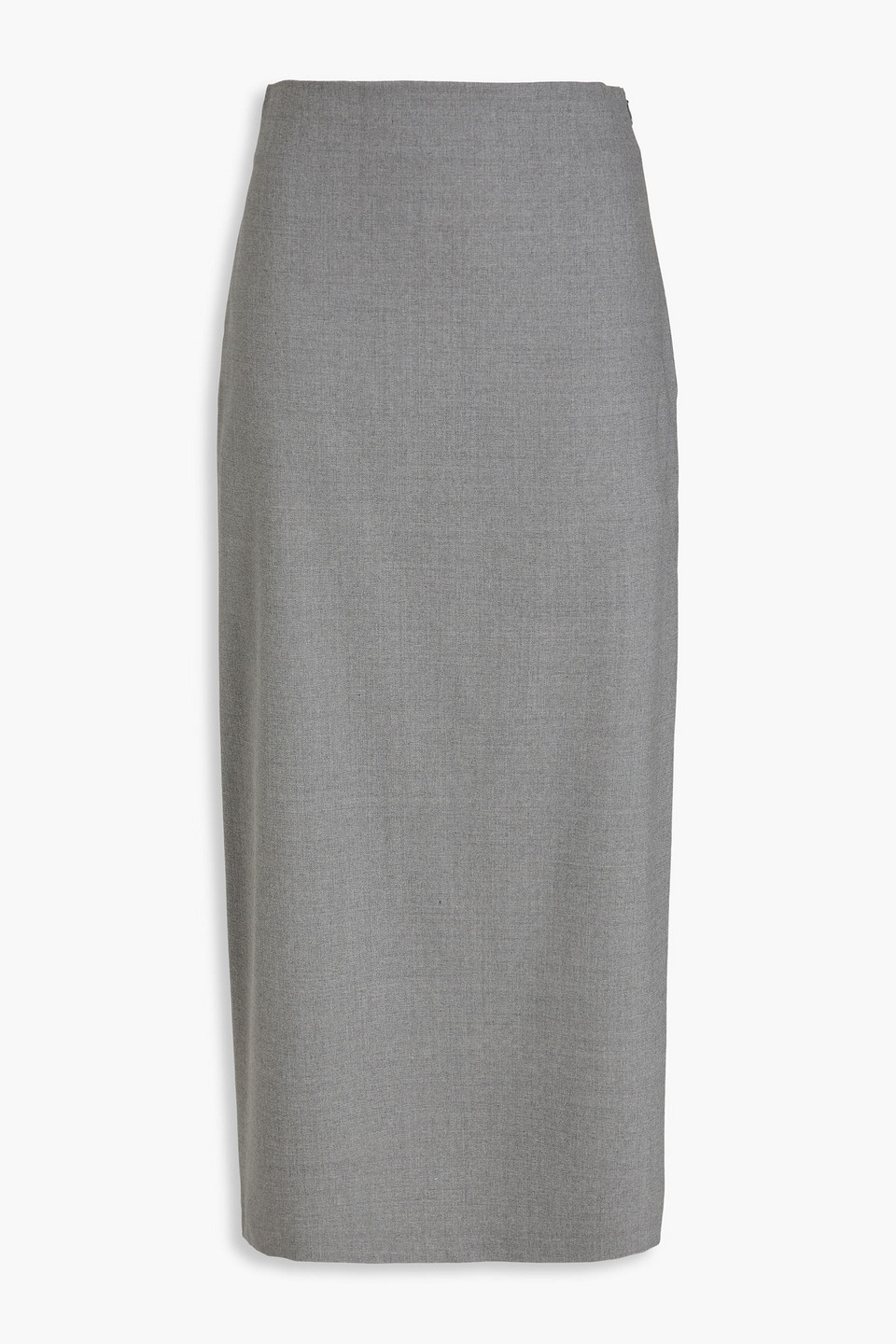 Wool-blend twill midi skirt - Gray - FR 42