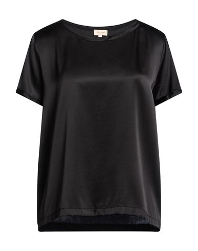 Woman Top Black Size S Silk, Elastane