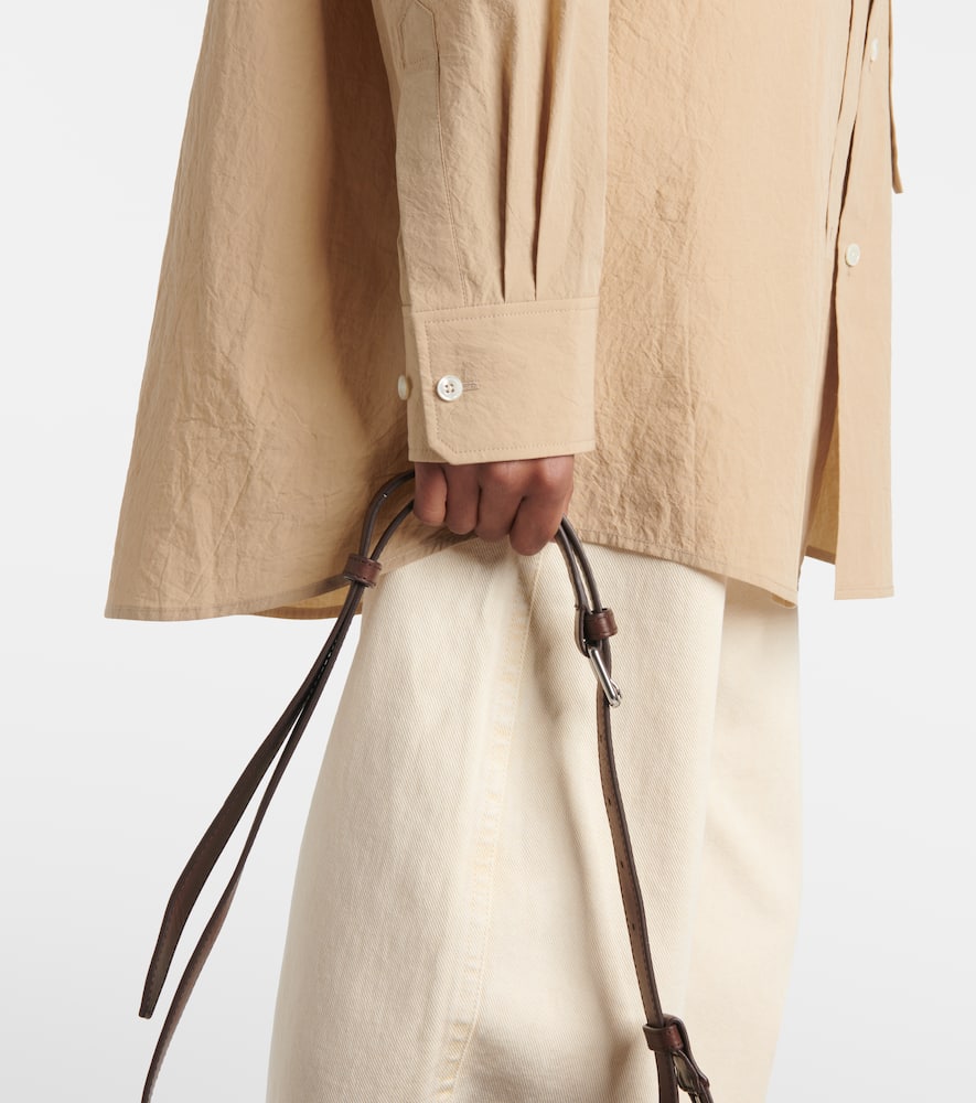 Tie-detail cotton shirt
