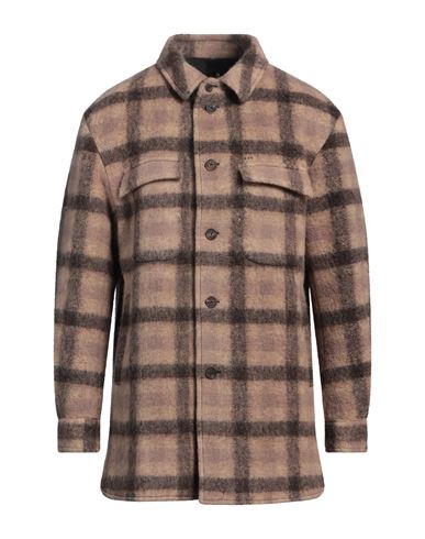 Hevò Man Shirt Beige Size 36 Wool, Polyester
