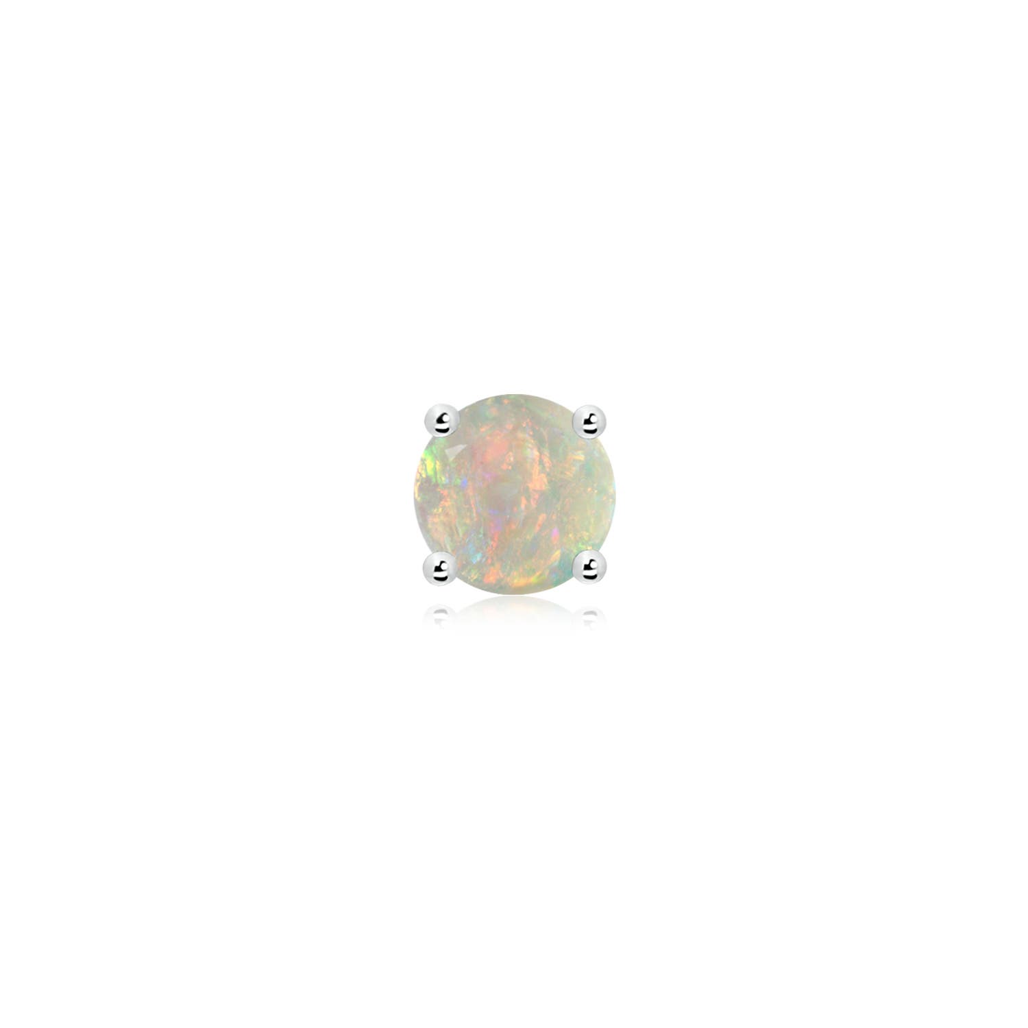 Angara 0.5 CTW Basket-Set Round Opal Stud in Platinum