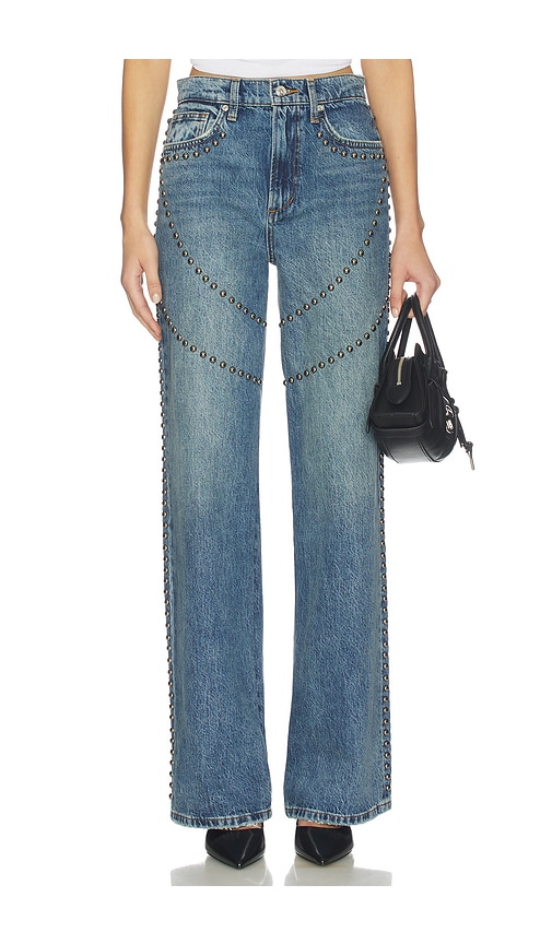 Joe's Jeans The Harlowe Studded Wide Leg Jeans in Blue. - 23 also , 25, 26, 27, 28, 29, 30, 31, 32