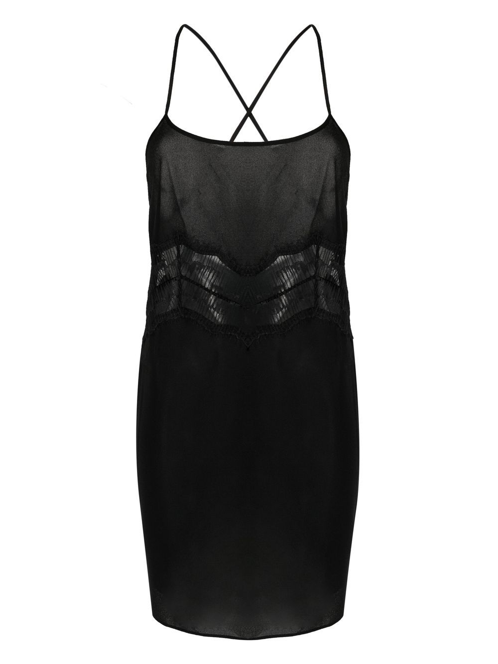 Panelled sleeveless night dress - Black