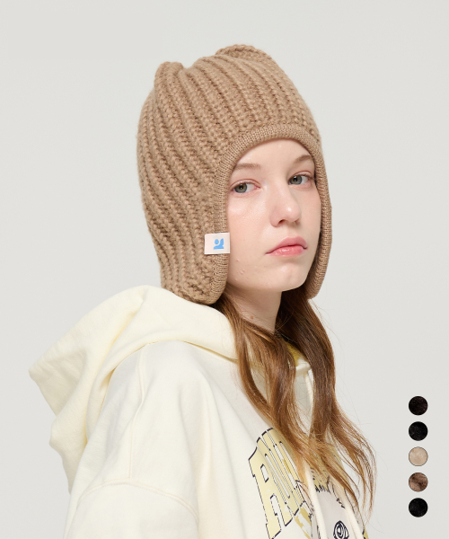 Short Knit Earflap Beanie