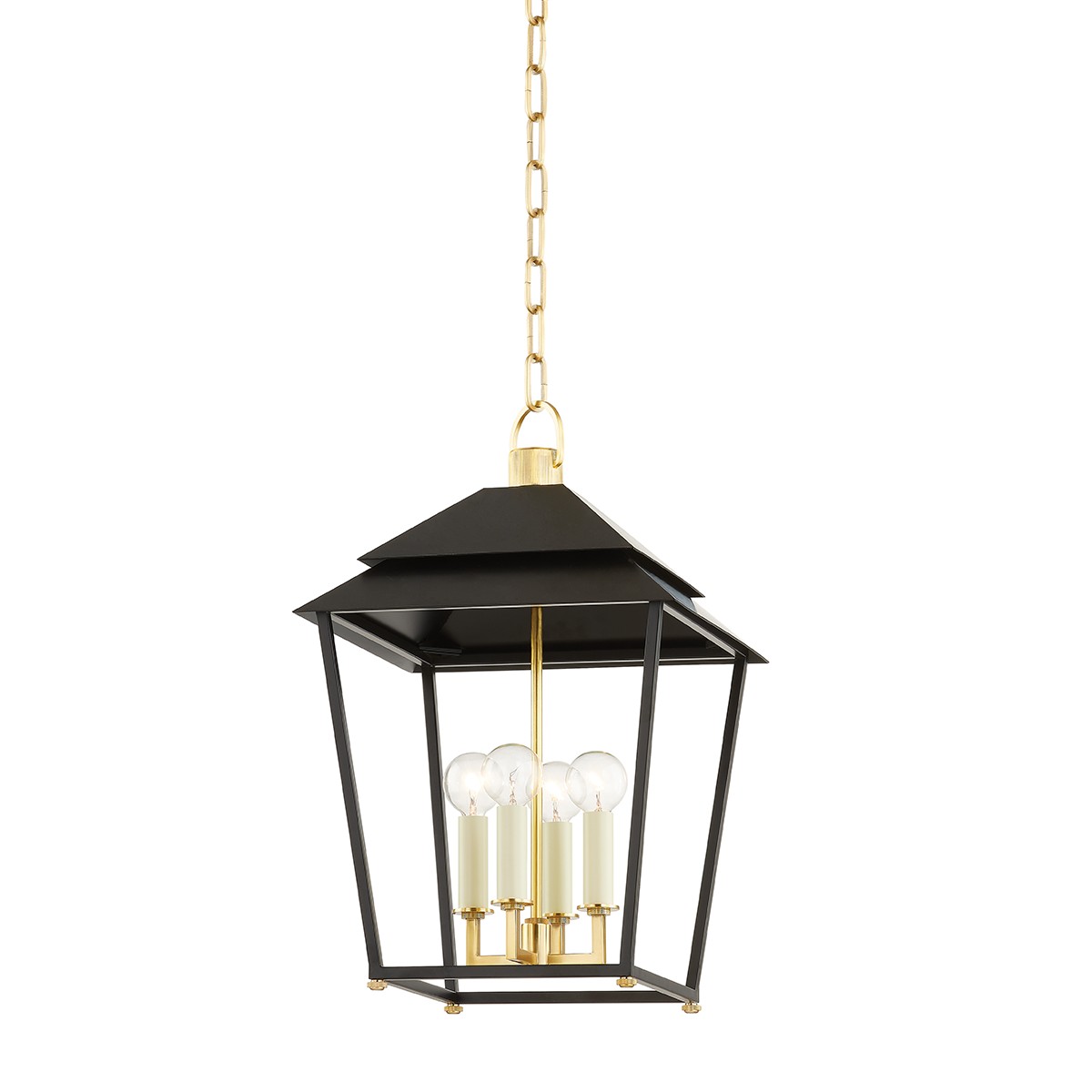 Aged Brass Four Light Lantern from the Natick Collection