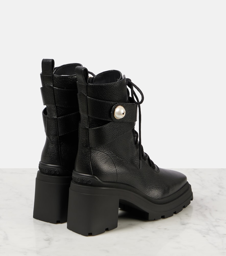 Jimmy Choo Noemi 80 leather combat boots
