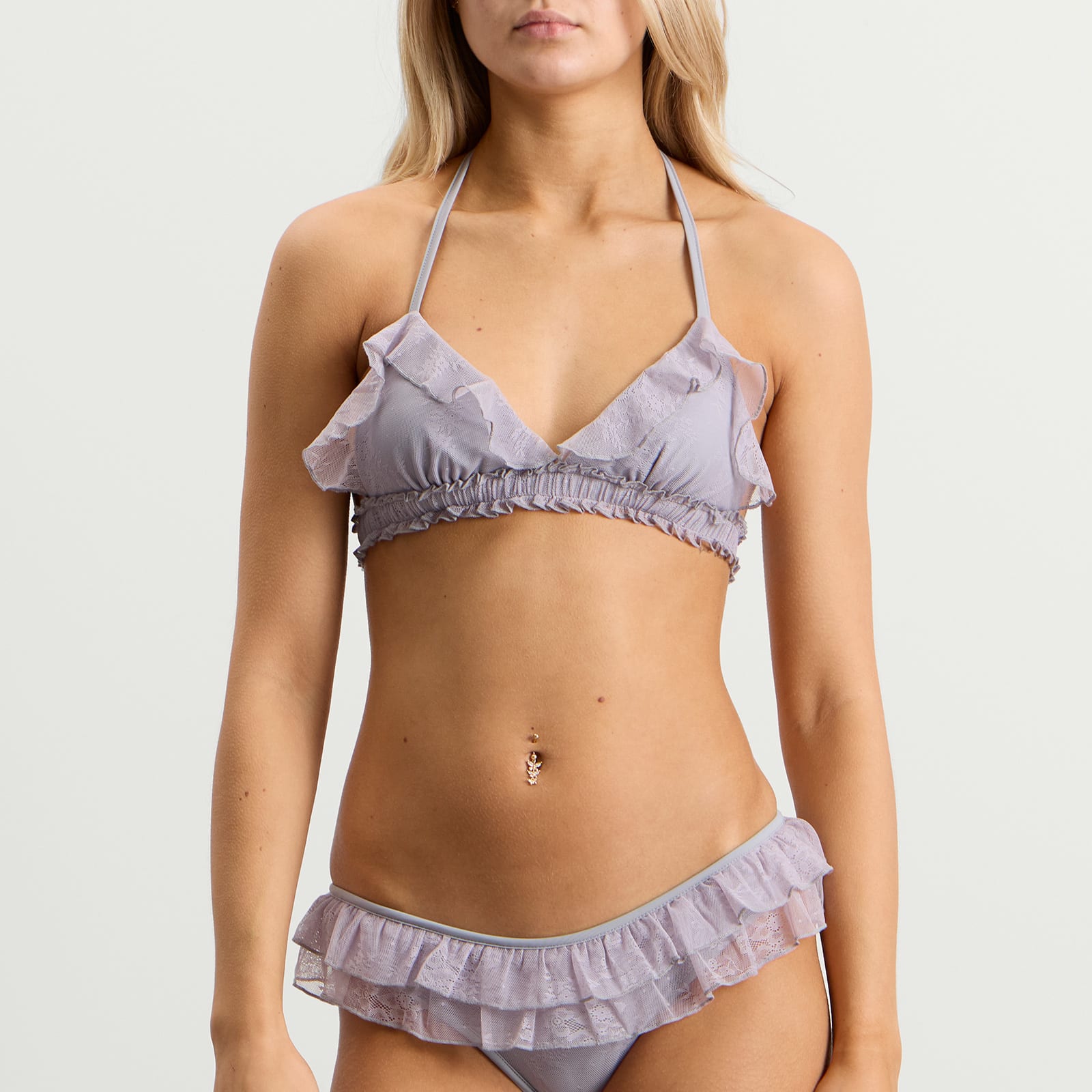 Women's Lace Frill Bikini Bottom Wisteria