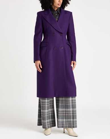 Woman Coat Purple Size 6 Wool, Polyamide