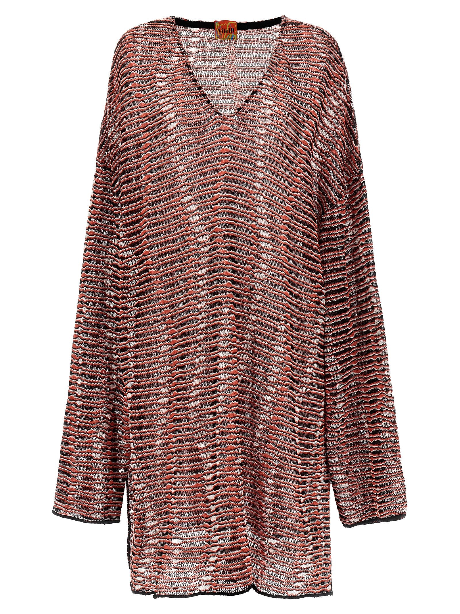 Wave Jacquard Sweater — Red