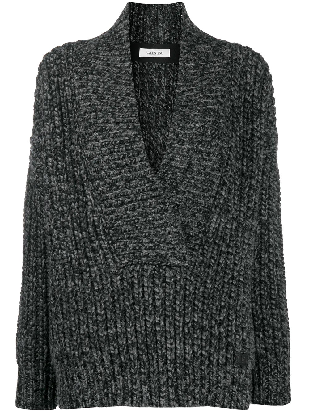 Virgin Wool & Cashmere Mélange-Knit Sweater — Gray