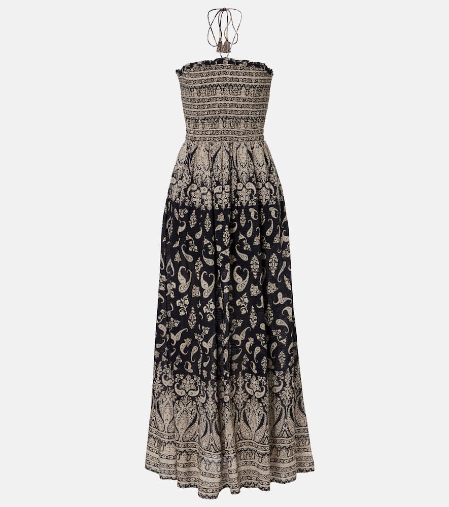 Ayanna paisley shirred maxi dress
