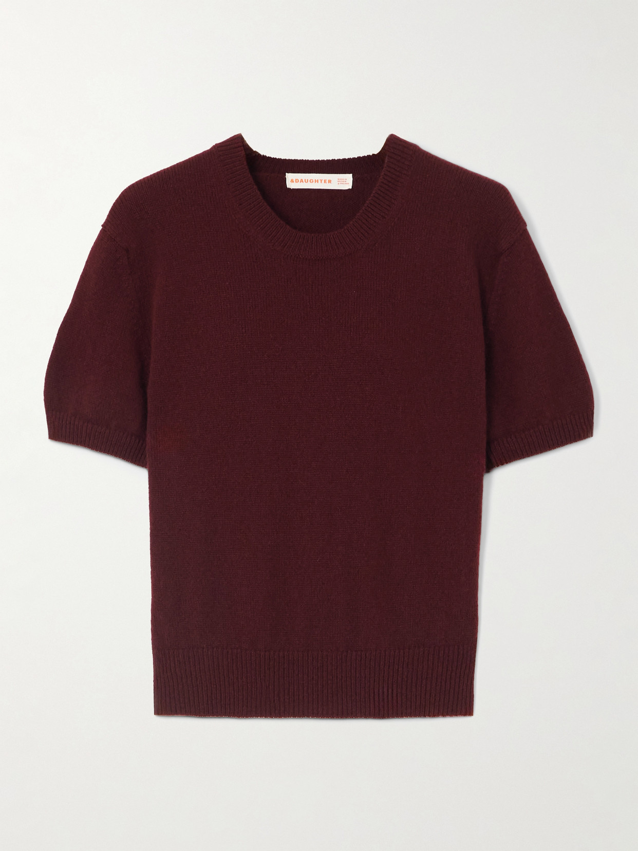 &Wicklow Wool T-shirt - Burgundy