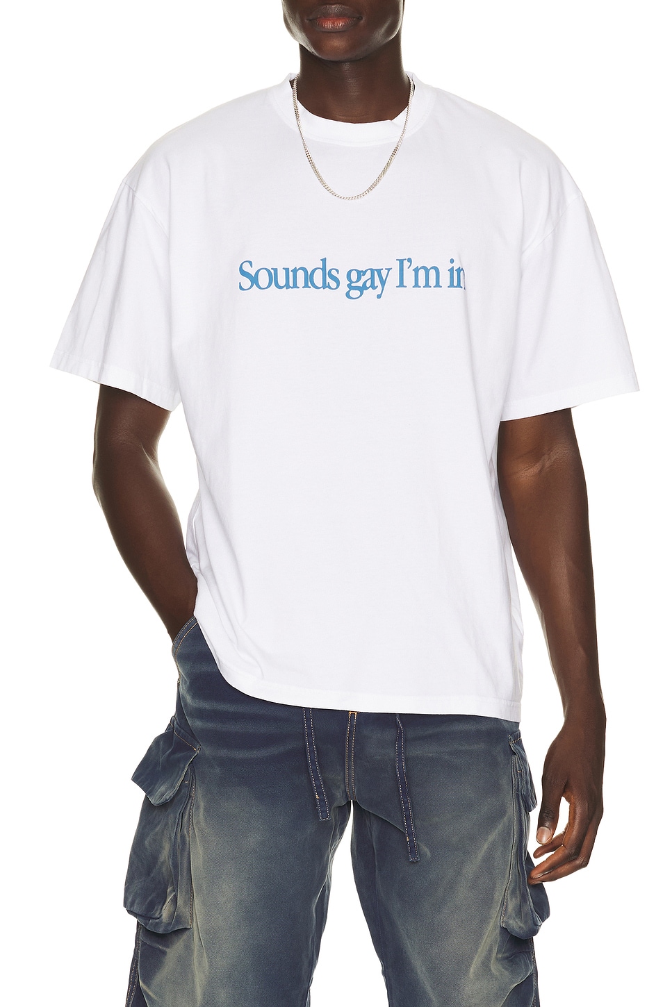 Carne Bollente Simply Sounds Gay Tee in White - White. L also in M, S, XL/1X