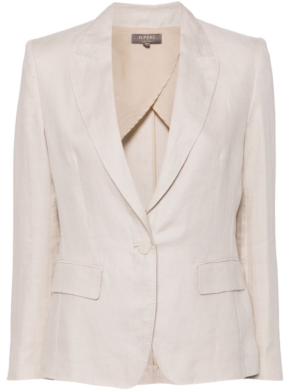 Chloe linen peak-lapel blazer - Neutrals