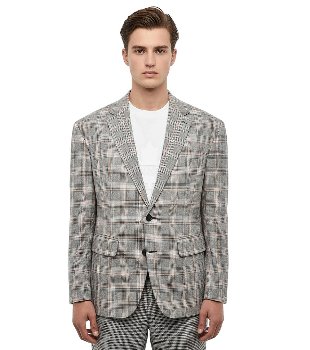 Grey Regular Check Blazer