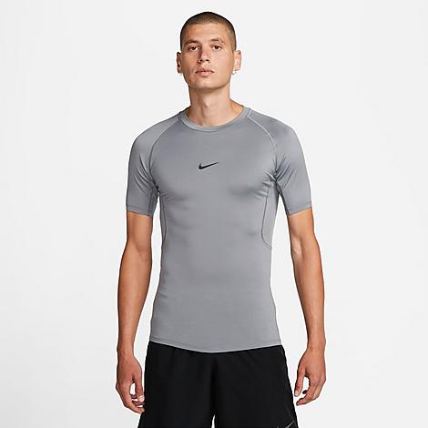 Men's Pro Dri-FIT Tight Short-Sleeve Fitness Top in Smoke Grey/Black