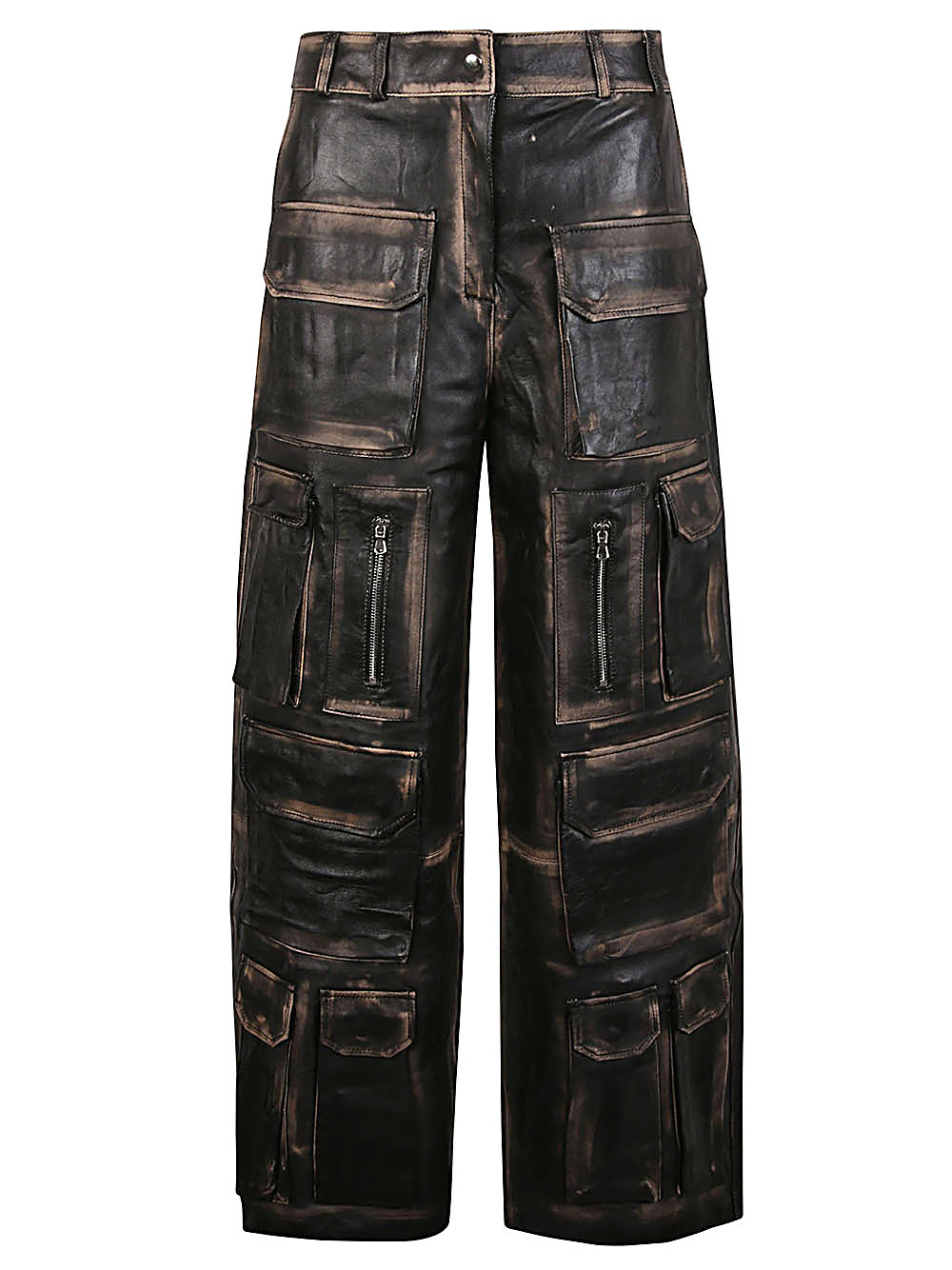 Fermas.Club Women's Leather Cargo Trouser