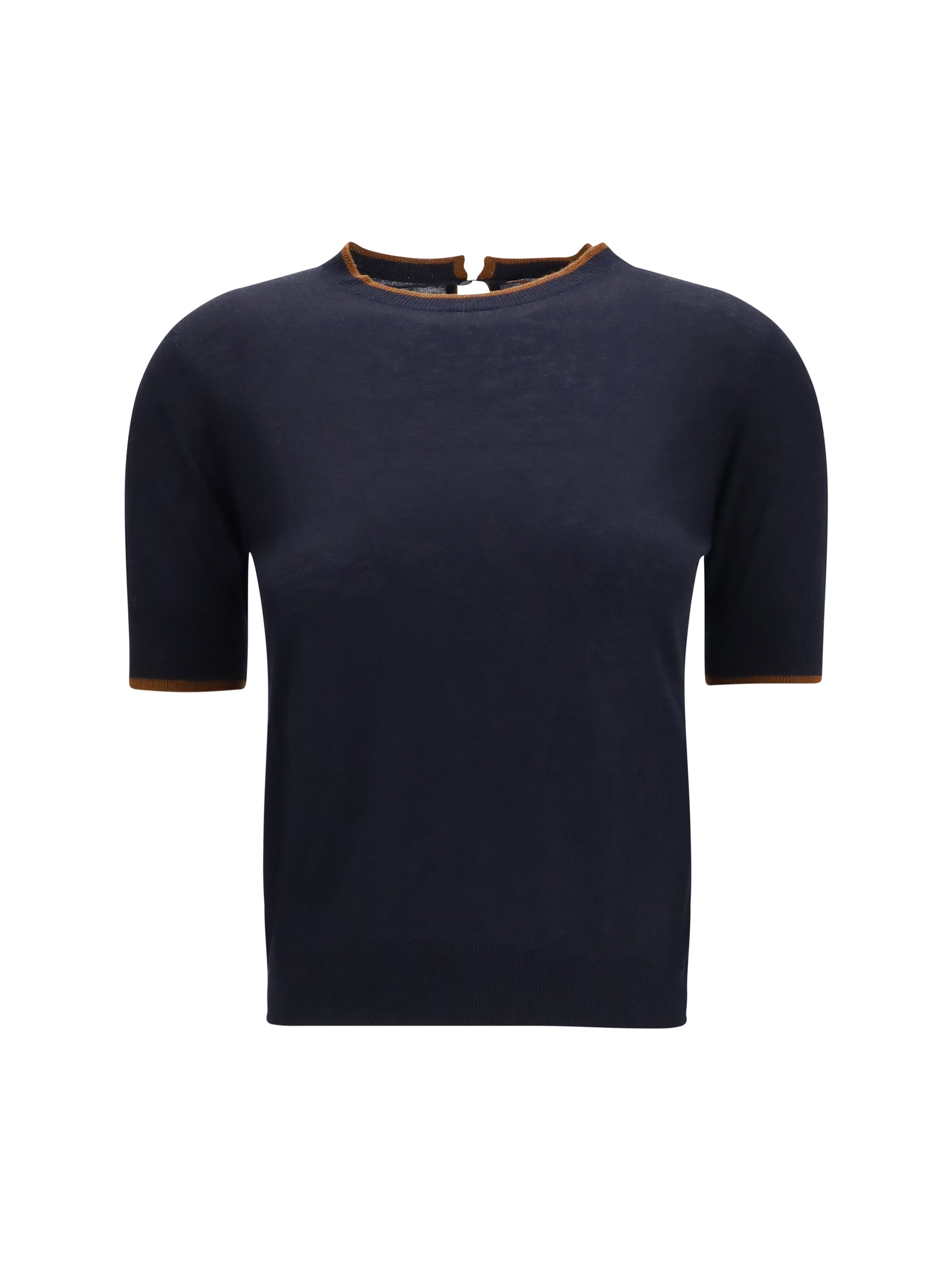 Silk and Wool T-Shirt — Navy