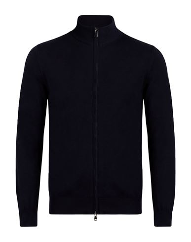 Man Cardigan Navy Size L Rayon, Modal, Elastane, Cotton