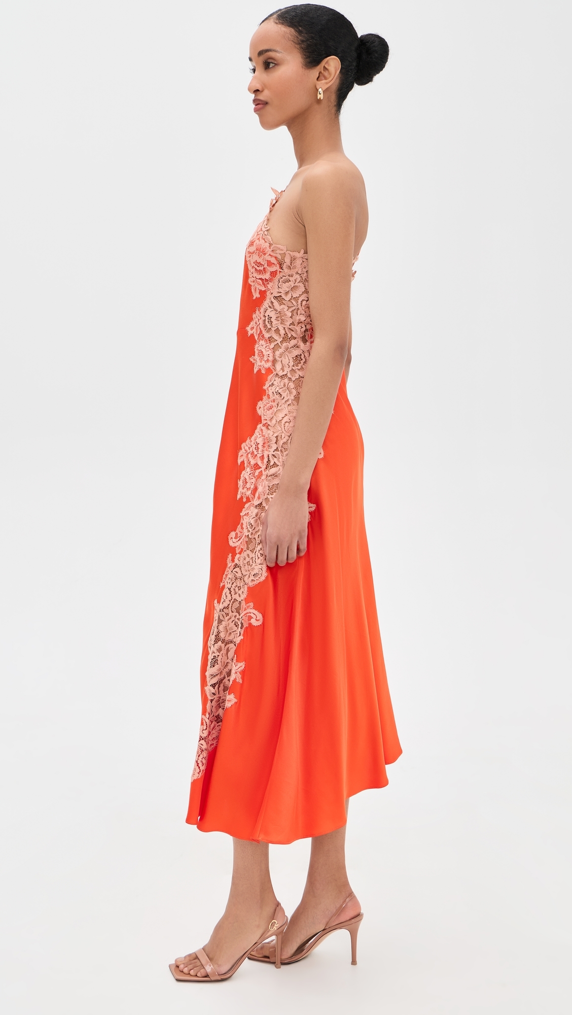 A. L.C. Lou One Shoulder Dress Vivid Orange/Pale Blush
