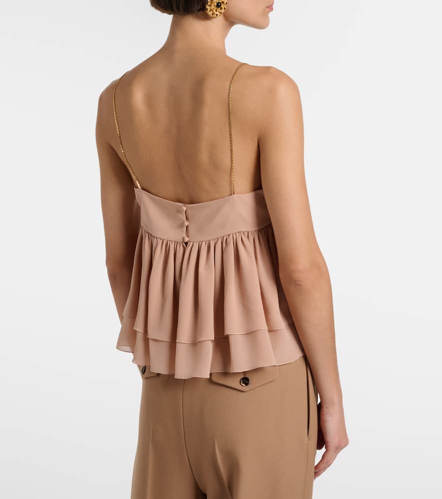 Chloé Gathered silk top
