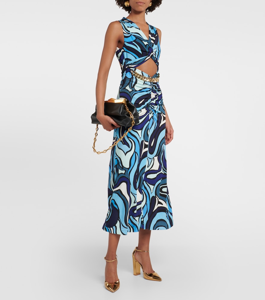 Rebecca Vallance Mira printed cutout midi dress