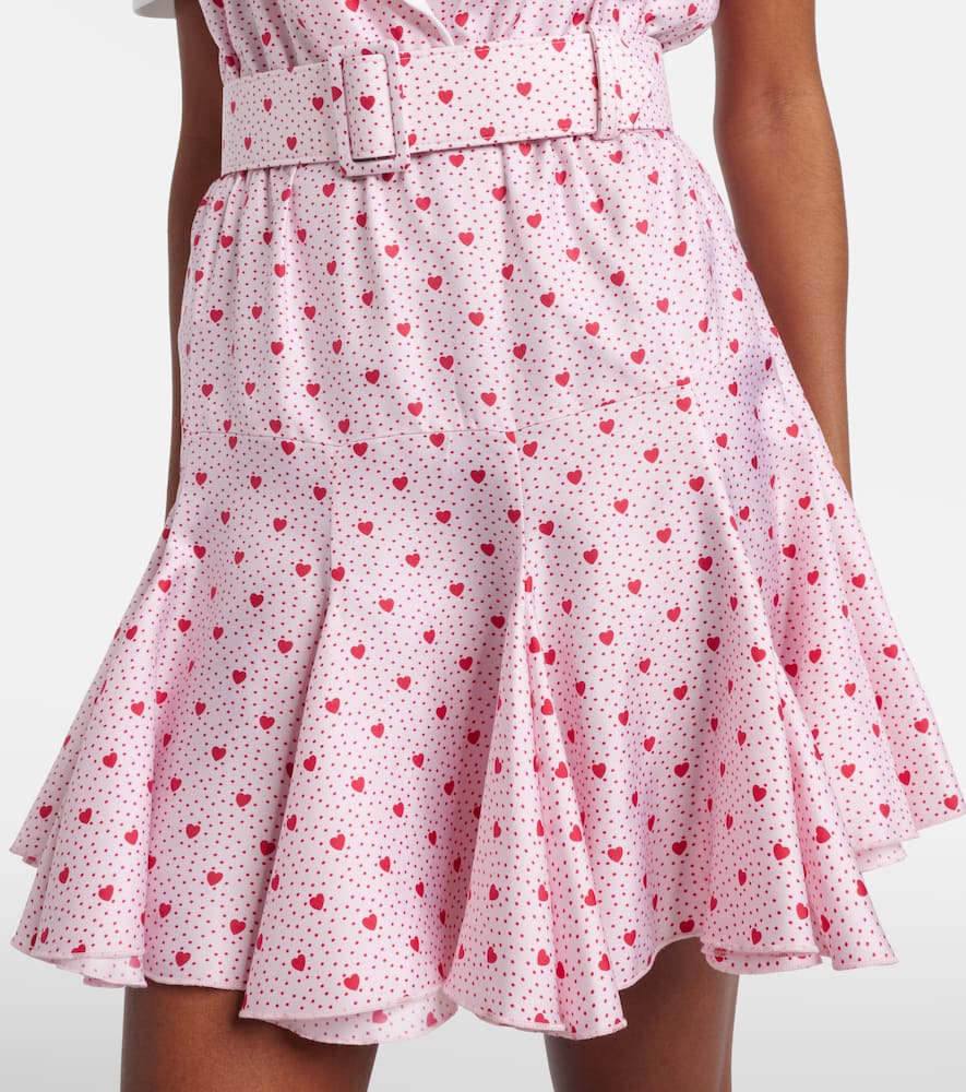 Printed silk twill minidress