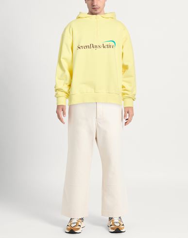 Man Sweatshirt Pastel yellow Size XS Cotton