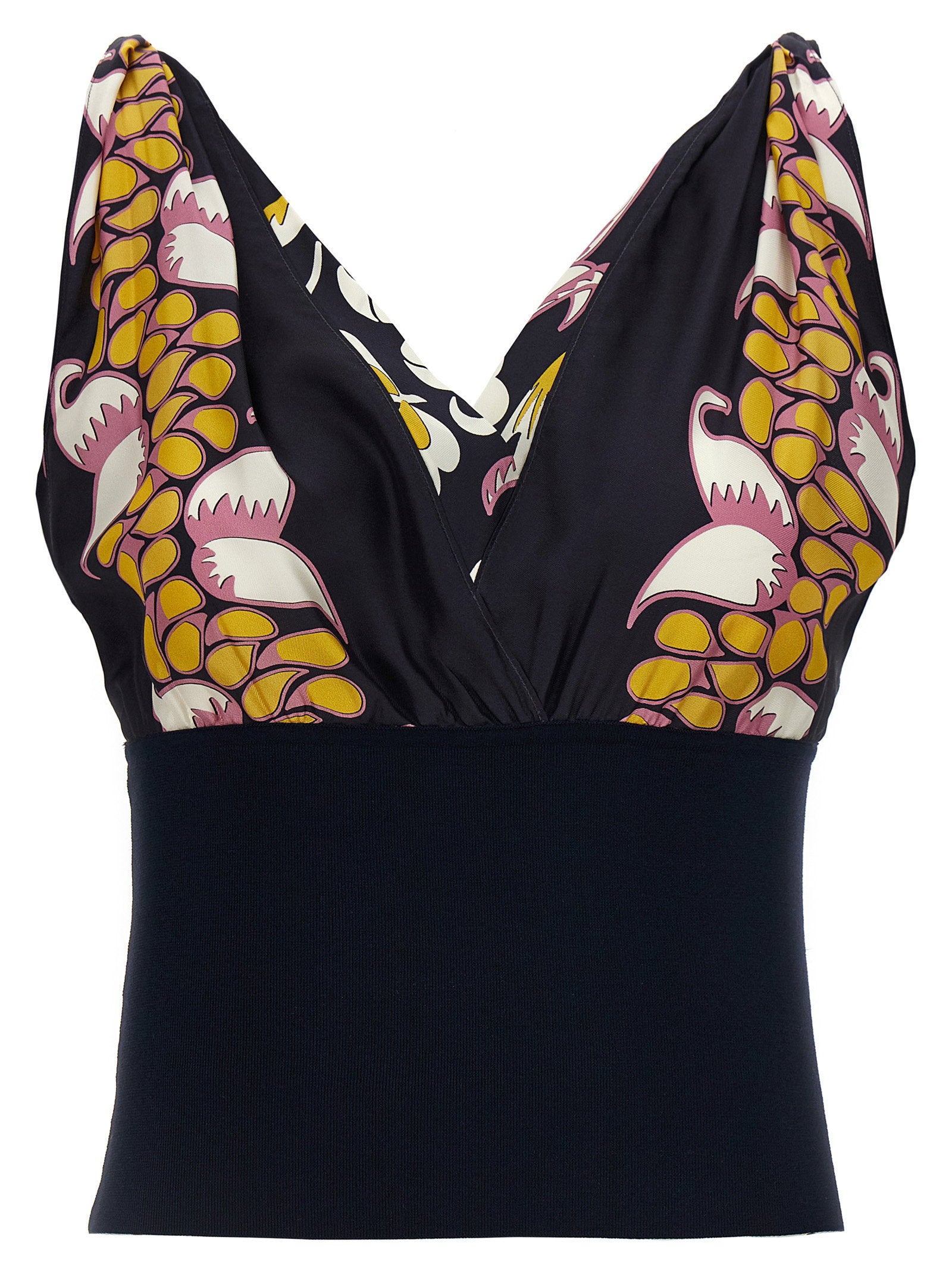 Printed Silk Blouse — Black