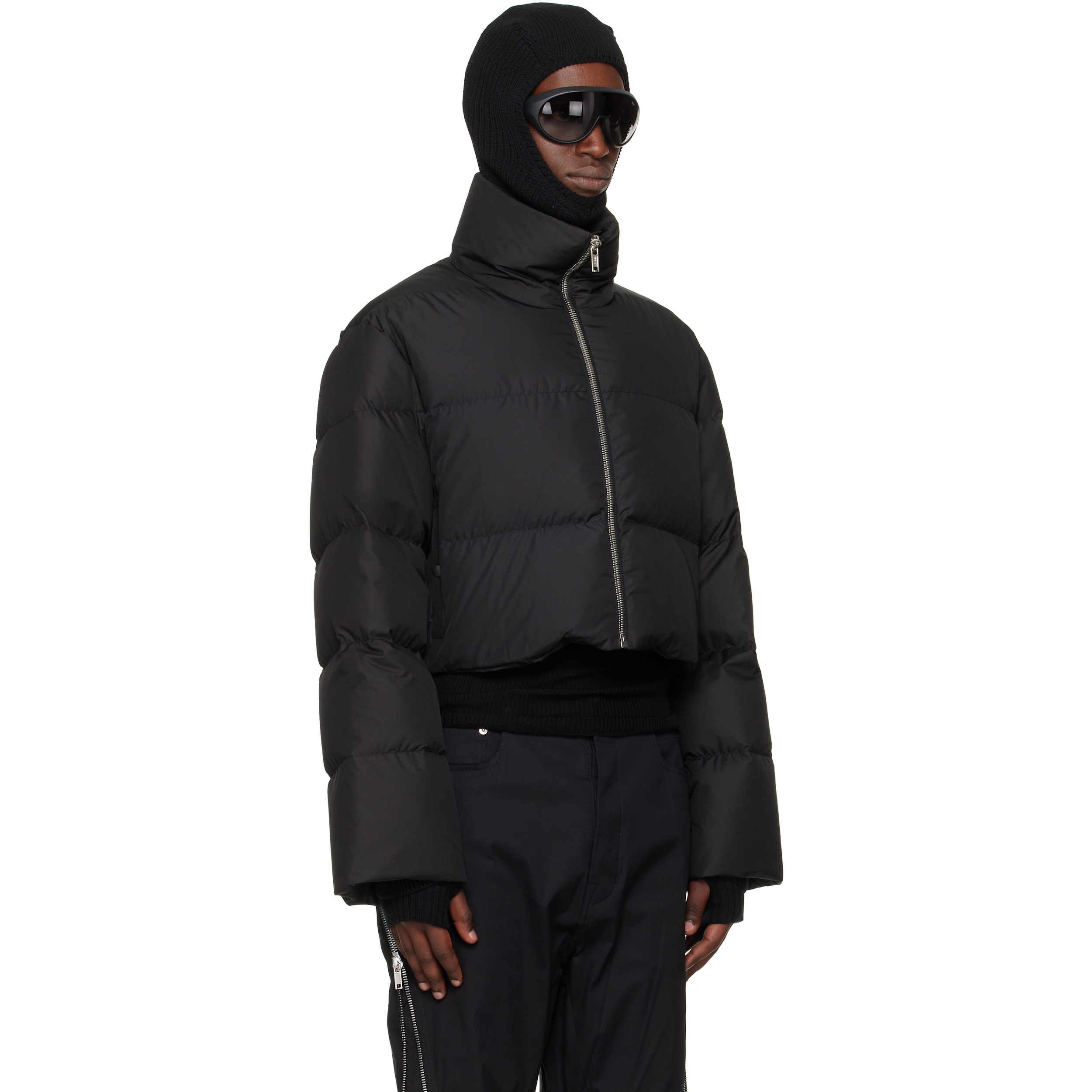 Moncler + Black Cropped Cyclopic Down Jacket